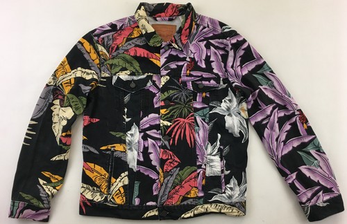Levi’s Island Party Hawaiian Denim Jean Trucker Jacket Floral Tropical Levis L