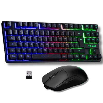 Oxygen EX Combo   Set kabellose Gaming-Tastatur und Maus mit RGB-LED TKL-Form...
