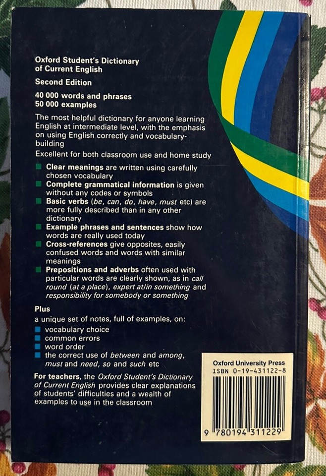 Oxford Student's Dictionary of Current English Second Edition eBay