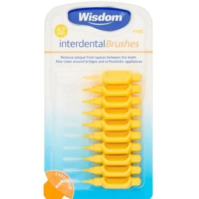 Wisdom Everyday 0.70mm Yellow Interdental Brush - Pack Of 10 Brushes