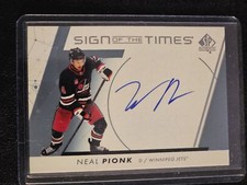 2022 Upper Deck SP Authentic Neal Pionk #SOTT-NP Sign of the Times