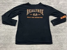 Realtree by Staghorn Creek Shirt Mens Large Black Long Sleeve Tee Cotton Blend