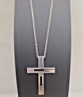 GUCCI 925 Sterling Silver G Logo Cross Pendant Necklace Authentic