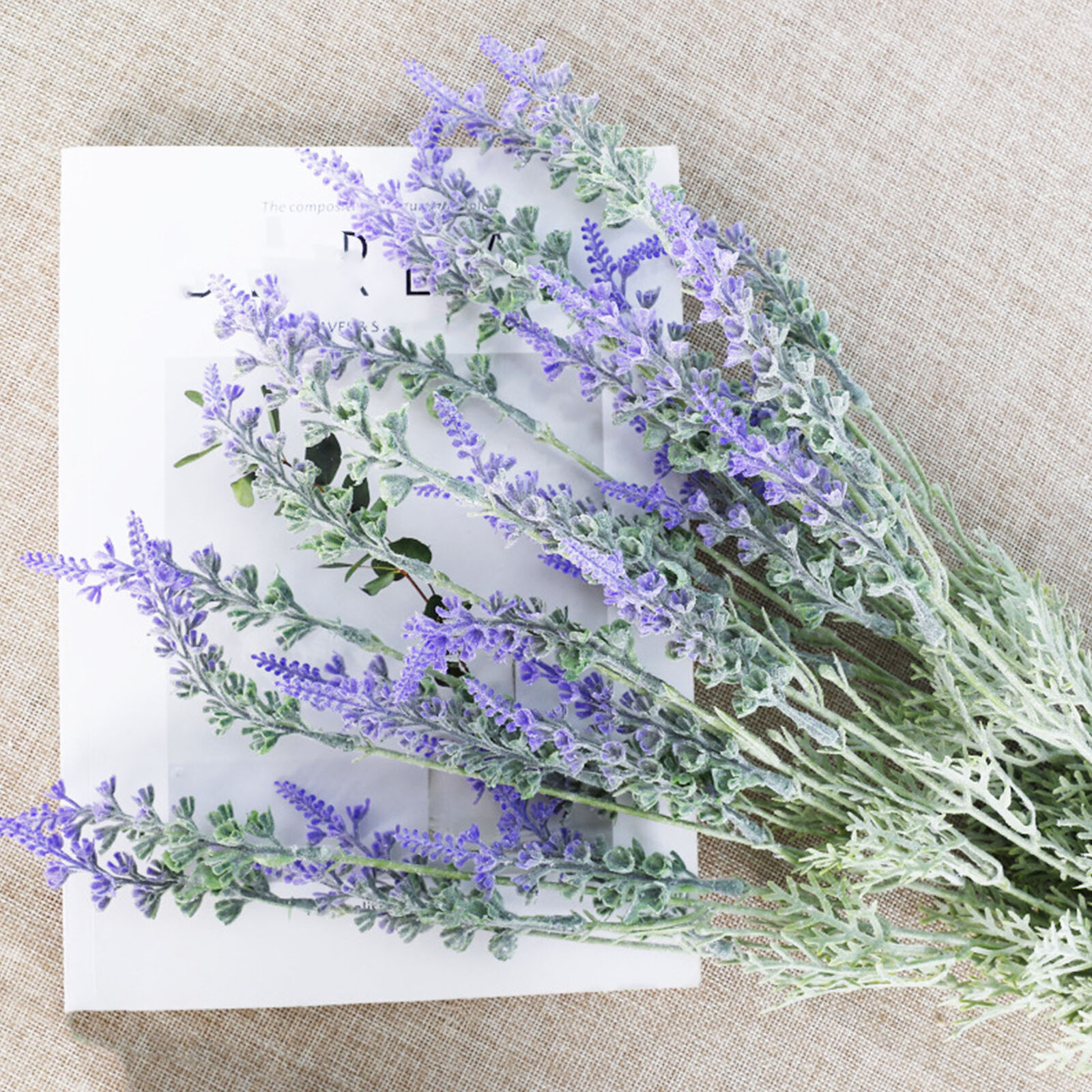 Simulated Lavender Plastic Pastoral Design Simulated Flower Branch Lavender