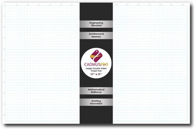 Ledger 17''X11'' Large Premium Graph Pad, ¼  Quad-Ruled Grid, 21-Gram Thick Paper,
