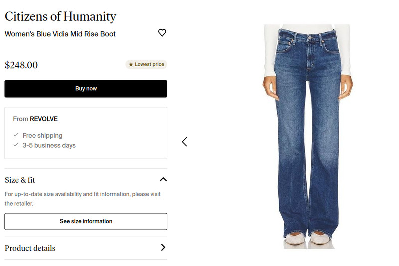 NWT Citizens of Humanity Vidia Mid Rise Boot Comfort Stretch Jeans 27