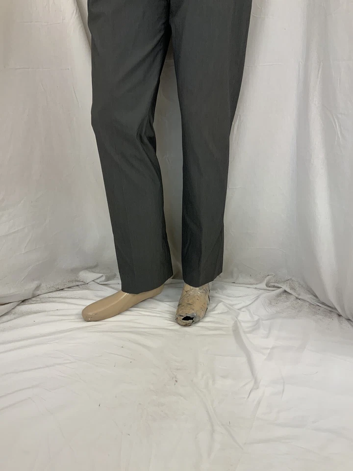 Pantalones Theory Talla 31 Gris Algodón Nylon Elástico Recto Frente Plano Usados en Excelente Condición YGI T1-529 Foto 4 de 4