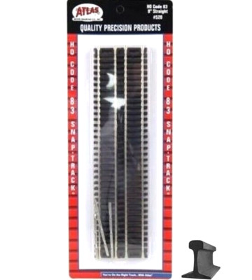 Atlas HO Scale ~ New 2026 ~ Code 83 ~ 9'' Straight Snap Track ~ 6 Pcs ~ 520