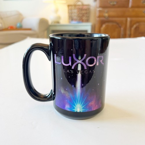 Luxor Las Vegas Coffee Mug Cup Sphinx Pyramid Black Purple Souvenir Casino Hotel - Picture 2 of 9