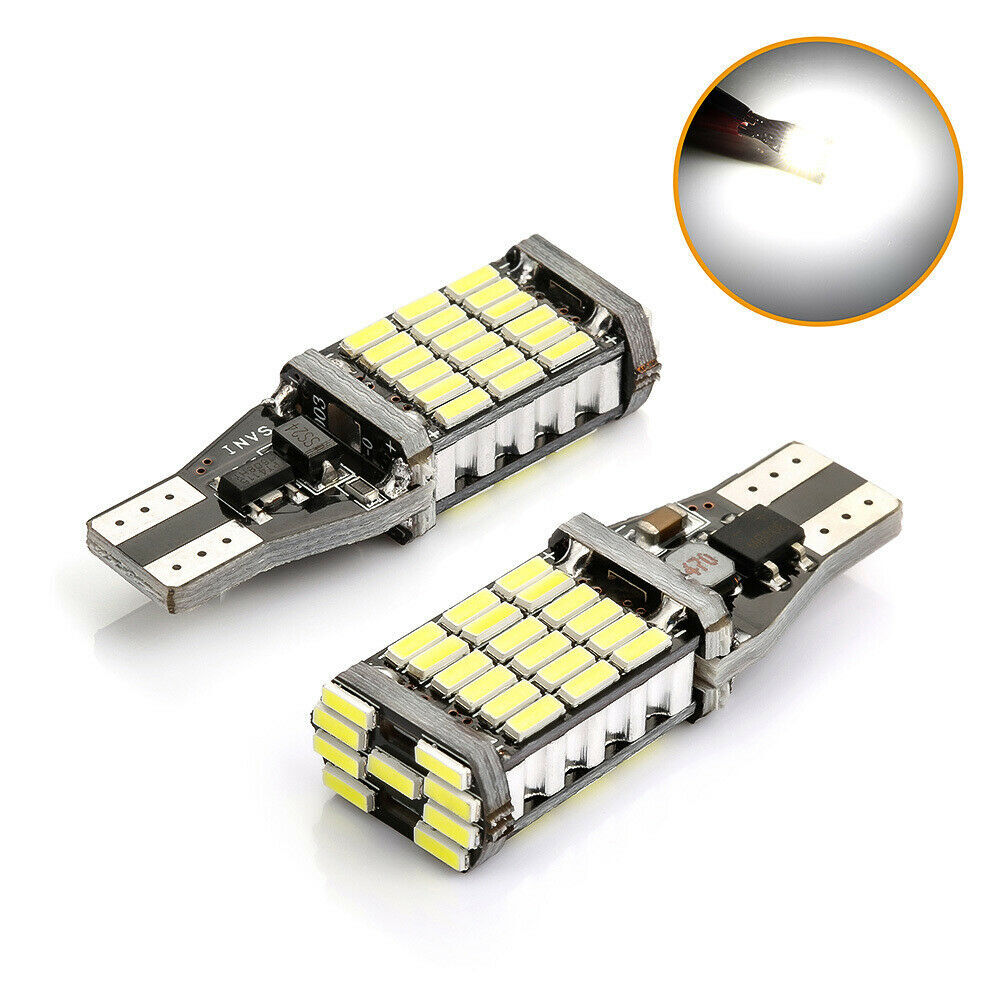 2X Canbus White T15/W16W 15-SMD DC 12V 2835 Backup Reverse LED Lights Lamp Bulbs 2X Canbus White T15/W16W 15-SMD DC 12V 2835 Backup Reverse LED Lights Lamp Bulbs