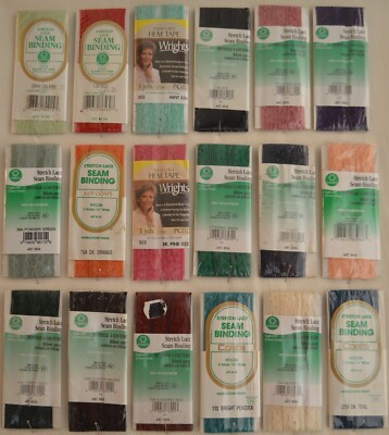 Wrights / Coats Stretch Flexi-lace Hem Facing - 3/4'' w x 3 yd - 66 colors!