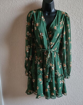 green emerald velvet dress Floret Midi Dress