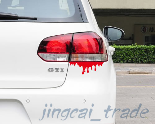 1x Adesivo Decalcomania Cappuccio Porta Corpo Auto SUV Macchia Sangue Rosso Divertente - Foto 9 di 10