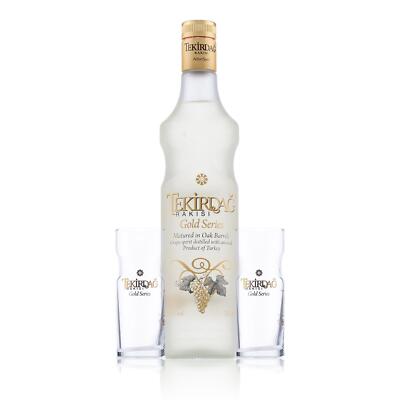 Tekirdag Gold Series 45% Vol. 0,7l in Geschenkbox mit 2 Gläsern