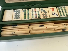 VINTAGE 1920 -1950 M.S. COWEN MAH-JONG GAME BAKELITE TILE RACKS 35 Pcs. MAHJONG