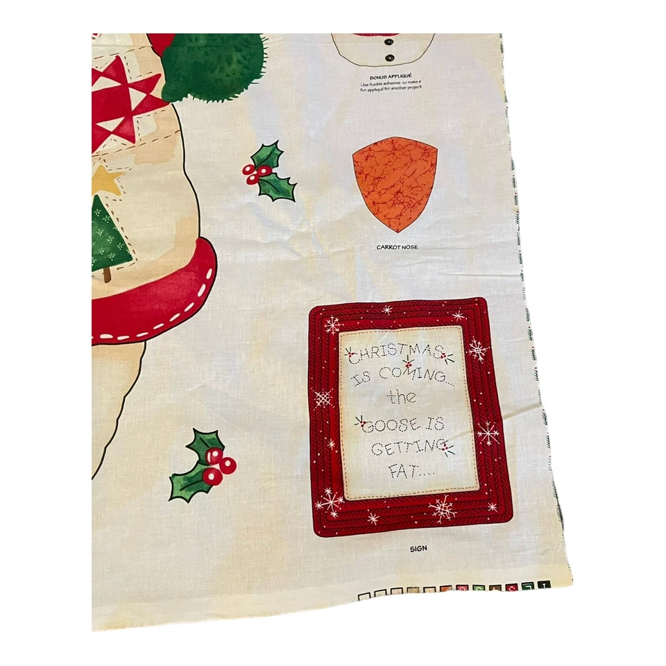 Daisy Kingdom Cut Sew Door Panel Crafts Christmas Fabric Snowman Lot of 2 VTG - Image 3 of 4