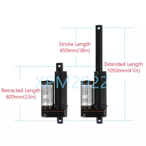 Motor Actuador Lineal 2~40 Pulgadas 12V 24V 220lbs 1000N Alta Velocidad 15mm/s Impermeable - Imagen 32 de 45