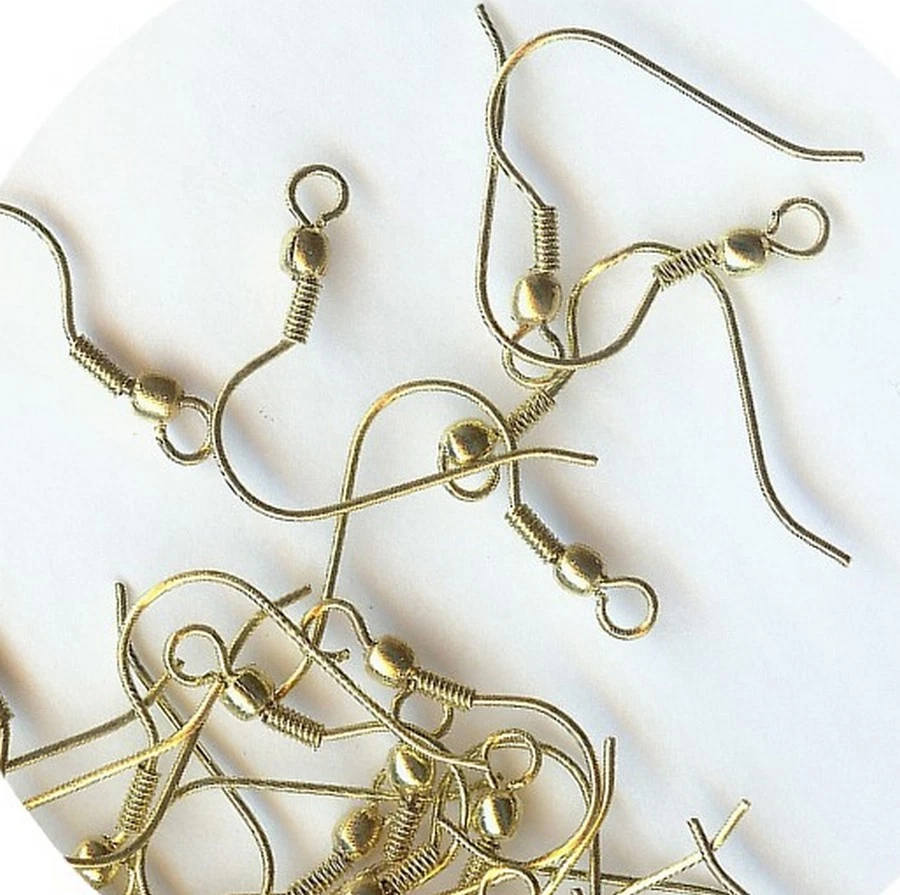 510106 *** 12 paires (24 pièces) crochets boucles d'oreilles DORES - Photo 1/2