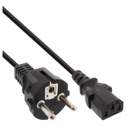 Schutzkontakt CEE7/7 Stecker auf Kaltgeräte C13 gerade gewinkelt 0,3m - 5,0m - Bild 2 von 4