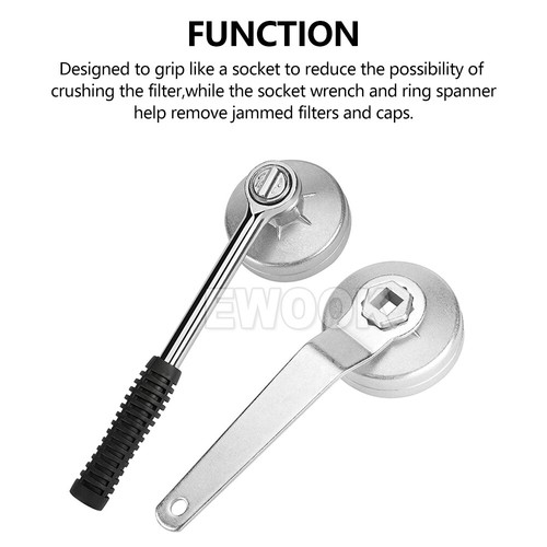 23Pcs Cup Type Oil Filter Wrench Set 1/2" Square Drive Removal Socket Tool Kit - Picture 5 of 7