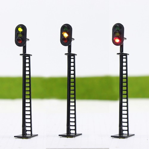 5pcs Modèles Ferroviaire Échelle HO/OO Feux de Signalisation LED R/V/J 12V 8.2cm - Picture 5 of 7