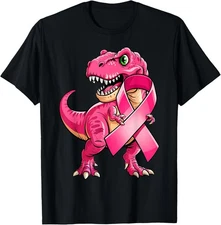 Pink Ribbon T-Rex Breast Cancer Awareness Unisex T-Shirt