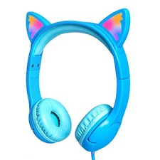 Kids Headphones with Sharing Port and Microphone, Girls Boys Headphone Blue
