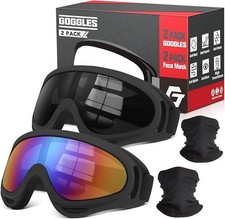 Dirt Bike Goggles, 2Pack Motorcycle ATV Goggles AntiImpact Motocross Ski Wind...