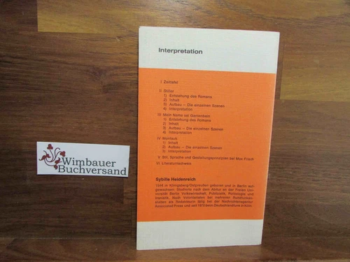Max Frisch, Mein Name sei Gantenbein, Montauk, Stiller : Unters. u. Anm. Analyse - Bild 2 von 2