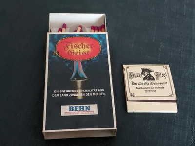 2 Streichholzschachteln, Behn, Weinbrand, Nordische Originale, Fischer Geist