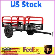 Heavy Duty Steel Dump Cart for ATV/UtV,15 Cu. Ft.Trailer Pull,Lawn Mower,1500LBS