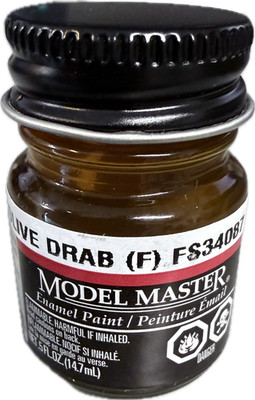 Testors Model Master ''Olive Drab'' FS 36087 #1711  1/2 oz. Enamel Paint 171106