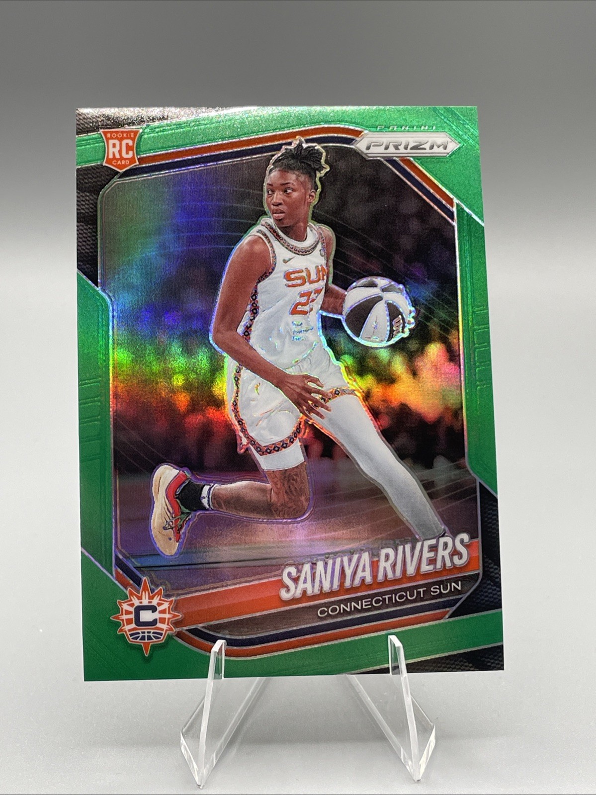 2025 Panini Prizm WNBA #131 Saniya Rivers Green Prizms