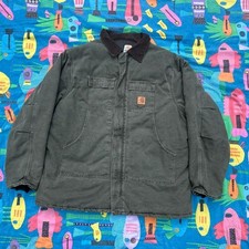 Vintage Carhartt C26 MOS Green Arctic Quilt Lined Jacket 3XL