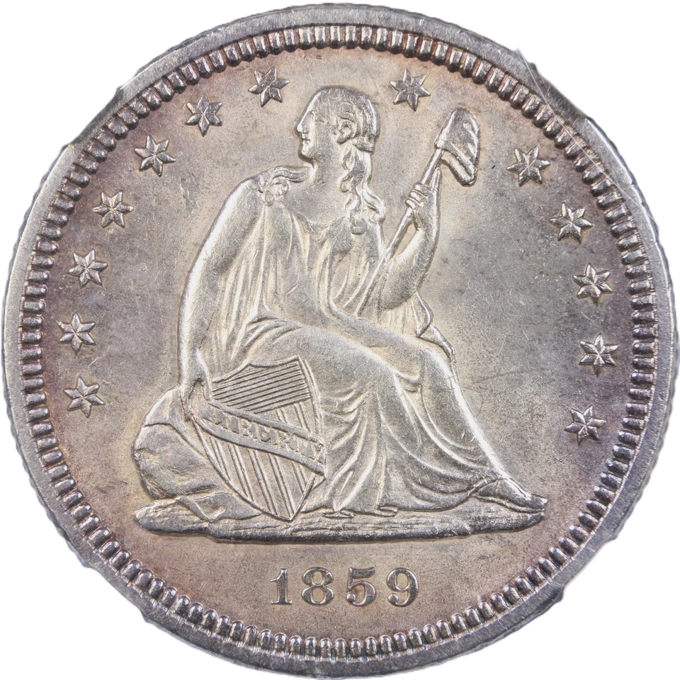 1859 25C NGC MS61 - Liberty Seated Quarter - Image 3 of 4