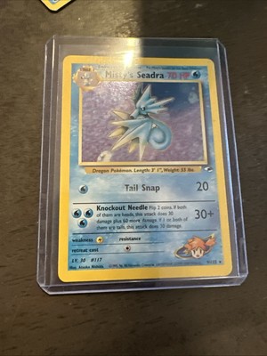 Pokemon Gym Heroes Card Misty's Seadra Holo (Prerelease) 009/132 WOTC 