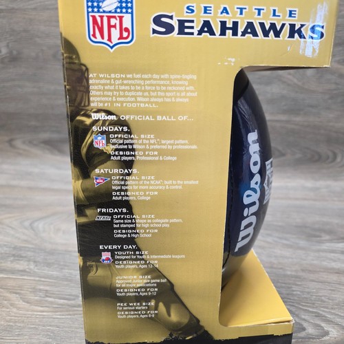Seattle Seahawks Football NFL Wilson Blue Chrome Metallic Juniors Ball NEW - Picture 10 of 11