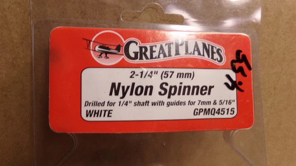 Great Planes 2-1/4" 57mm Nylon Spinner 1/4" Eixo Para Avião de Controle Remoto #GPMQ4515 - Imagem 2 de 3