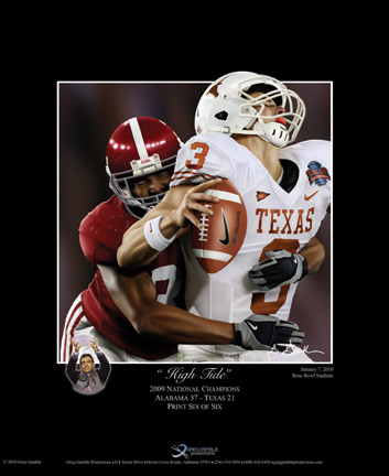 ALABAMA FOOTBALL 09 BCS NATIONAL CHAMPIONS HIGH TIDE ERYK ANDERS AUTOGRAPH PRINT - Picture 1 of 1