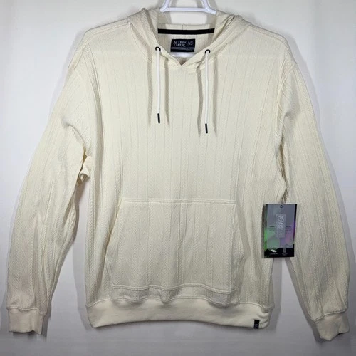 Modern Culture Mens X-Large Cream Hoodie With Pockets Embroidered Design New - product listing photo
