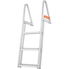 350lb 3-Step Aluminum Pontoon Dock Ladder 4in Wide Nonslip Steps