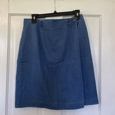 Vintage Talbot’s Wrap Denim Skirt Size 12 Blue Made In USA Cotton 90s Classic