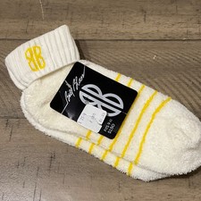 Women's VTG DEADSTOCK NWT LADIES BILL BLASS TERRY CLOTH SOCKS ROLL UP YELLOW