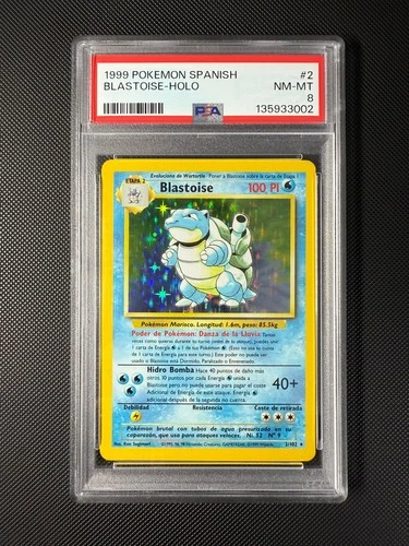 SPANISH Blastoise Base Set Holo 2/102 PSA 8 NM-MINT 1999 Pokemon Card New Cert