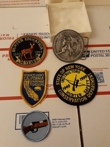 California, New York, NY, Bsa ? Hunter Education, Patch & Belt Buckle Vintage