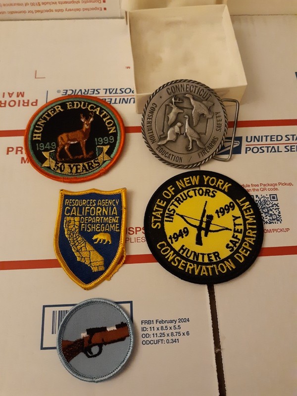 California, New York, NY, Bsa ? Hunter Education, Patch & Belt Buckle Vintage