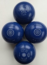Rare Blue Almark Sterling Slim-Line Lawn Bowls/Size 3HM/Blue&White Rings+Carrier