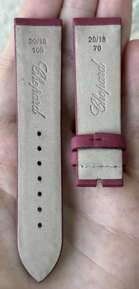 Chopard 20mm x 18mm Burgundy Satin Fabric Watch Strap Band New Authentic OEM - image 3 of 4