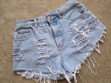 Bill Blass Blue Jean Shorts Distressed High-Waisted Size 10P
