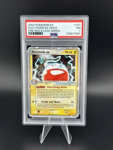 2004 POKEMON EX FIRE RED & LEAF GREEN #107 ELECTRODE EX-HOLO PSA 7